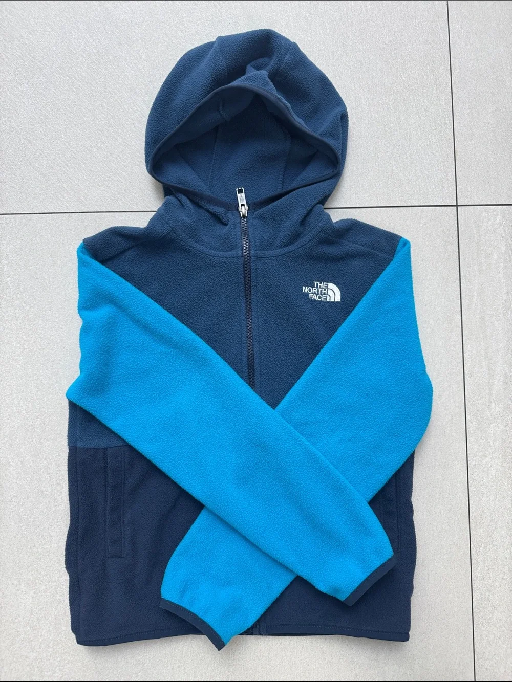The North Face Kids Navy and Bright Blue Fleece Zip Hoodie